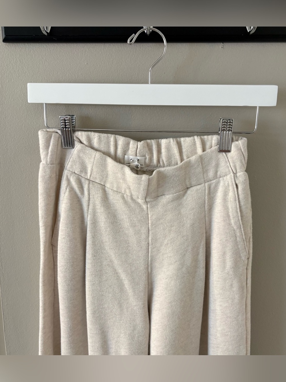 Aerie Street Trouser Wide Leg Fleece Sweatpants in Beige Sz Women’s XS Regular - Picture 4 of 5